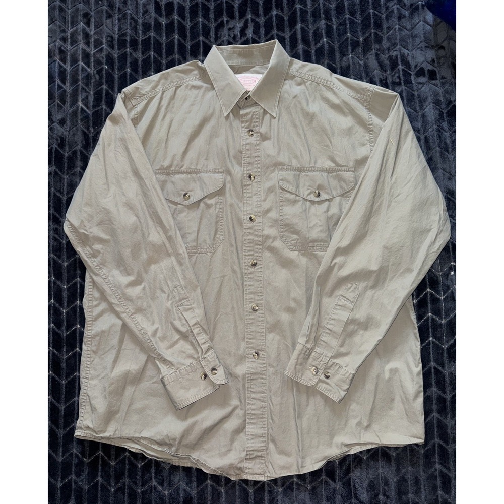 C.C. Filson Mens Safari Button Up Shirt Lightweight Fly Fishing 2 Pocket Sz L